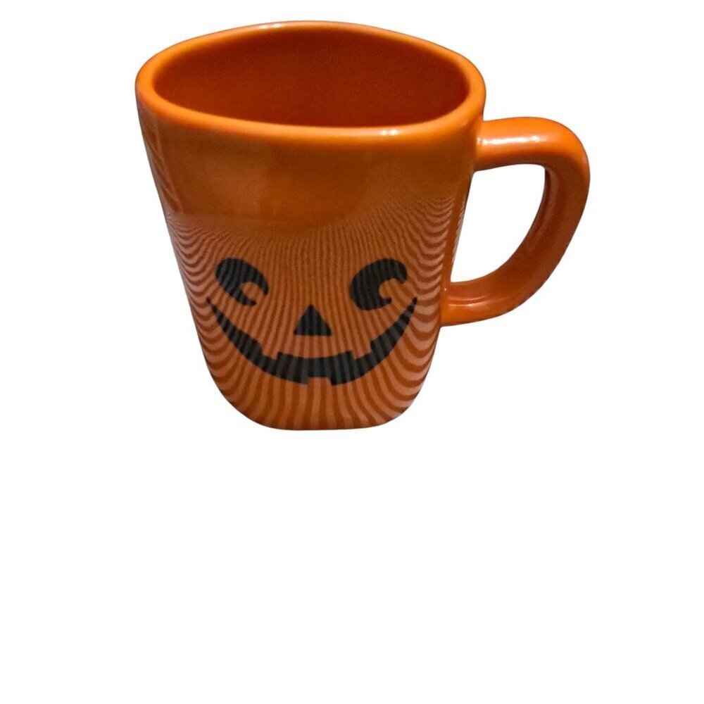Rae Dunn Artisan Orange Halloween Jack-O-Lantern Pumpkin Face Mug